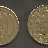 Münze Tschecheslowakei: 20 Hellar 1972