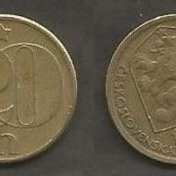 Münze Tschecheslowakei: 20 Hellar 1973