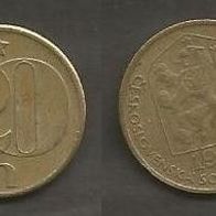 Münze Tschecheslowakei: 20 Hellar 1988