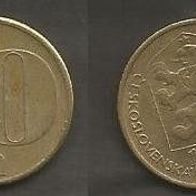 Münze Tschecheslowakei: 20 Hellar 1989