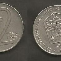 Münze Tschecheslowakei: 2 Koruna 1989