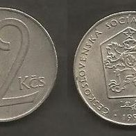 Münze Tschecheslowakei: 2 Koruna 1990