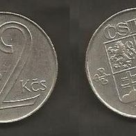 Münze Tschecheslowakei: 2 Koruna 1991