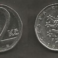 Münze Tschecheslowakei: 2 Koruna 1998