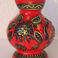 Rote Keramik-Vase, Bay-Keramik W. Germany 60ger Jahre Design * **