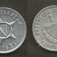 Münze Kuba: 5 Centavo 1971