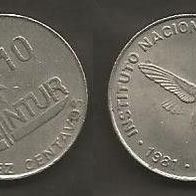 Münze Kuba: 10 Centavo 1981