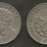 Münze Kuba: 20 Centavo 1962