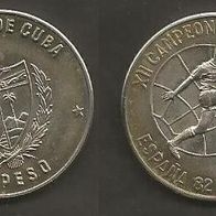 Münze Kuba: 1 Pesos 1981 - Fußball WM 1982 in Spanien - Sondermünze