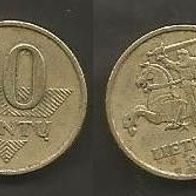 Münze Litauen: 10 Centu 1997