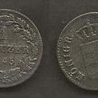 Münze Deutsches Reich: 1 Kreuzer 1845 - Württemberg - Silber