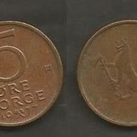 Münze Norwegen: 5 Öre 1977