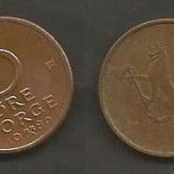 Münze Norwegen: 5 Öre 1980