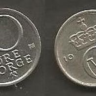 Münze Norwegen: 10 Öre 1978