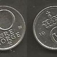 Münze Norwegen: 10 Öre 1990