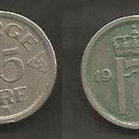 Münze Norwegen: 25 Öre 1952