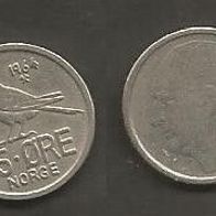 Münze Norwegen: 25 Öre 1964