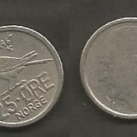 Münze Norwegen: 25 Öre 1967
