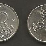 Münze Norwegen: 25 Öre 1975