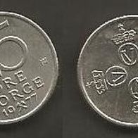 Münze Norwegen: 25 Öre 1977