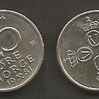 Münze Norwegen: 25 Öre 1981