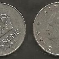 Münze Norwegen: 1 Krone 1985