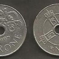Münze Norwegen: 1 Krone 1997