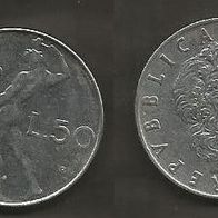 Münze Italien: 50 Lire 1980