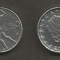 Münze Italien: 50 Lire 1992