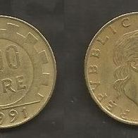 Münze Italien: 200 Lire 1991