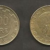 Münze Italien: 200 Lire 1998