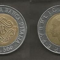 Münze Italien: 500 Lire 1993 - 100 Jahre Zentralbank - Sondermünze