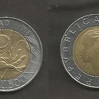 Münze Italien: 500 Lire 1998 - 20 Jahre IAFD - Sondermünze