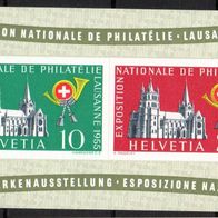 Schweiz postfrisch Michel Nr. Block 15 leichte Stippen rückseitig