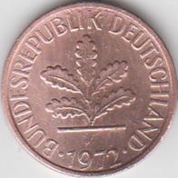 BRD 1 Pfennig 1972 F Bundesrepublik Deutschland aus dem Umlauf