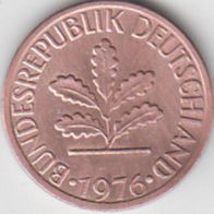 BRD 1 Pfennig 1976 J Bundesrepublik Deutschland aus dem Umlauf
