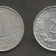 Münze Deutsche Demokratische Republik: 1 Pfennig 1961 - A