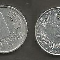 Münze Deutsche Demokratische Republik: 1 Pfennig 1977 - A
