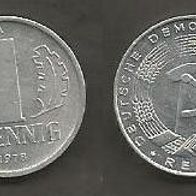 Münze Deutsche Demokratische Republik: 1 Pfennig 1978 - A