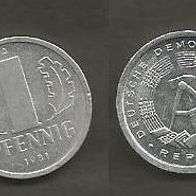 Münze Deutsche Demokratische Republik: 1 Pfennig 1981 - A