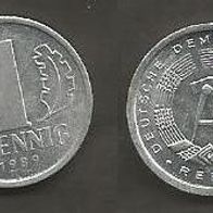 Münze Deutsche Demokratische Republik: 1 Pfennig 1989 - A