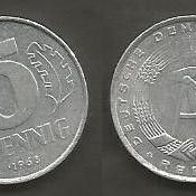 Münze Deutsche Demokratische Republik: 5 Pfennig 1968 - A