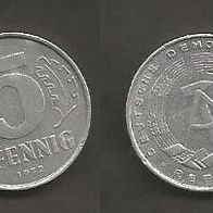 Münze Deutsche Demokratische Republik: 5 Pfennig 1972 - A