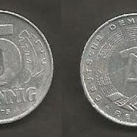 Münze Deutsche Demokratische Republik: 5 Pfennig 1975 - A