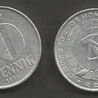 Münze Deutsche Demokratische Republik: 10 Pfennig 1971 - A
