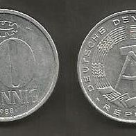 Münze Deutsche Demokratische Republik: 10 Pfennig 1988 - A