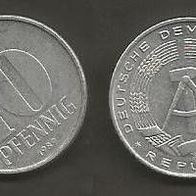 Münze Deutsche Demokratische Republik: 10 Pfennig 1989 - A