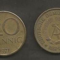 Münze Deutsche Demokratische Republik: 20 Pfennig 1971