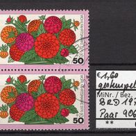 BRD / Bund 1976 Wohlfahrt: Gartenblumen MiNr. 906 gestempelt senkrechtes Paar