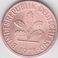 BRD 1 Pfennig 1978 F Bundesrepublik Deutschland aus dem Umlauf